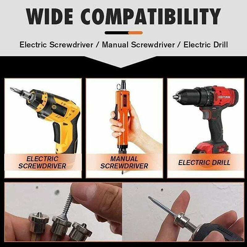 5PCS Magnetic Positioning Screwdriver Bits 25mm/50mm Woodworking Screw Hex Tools