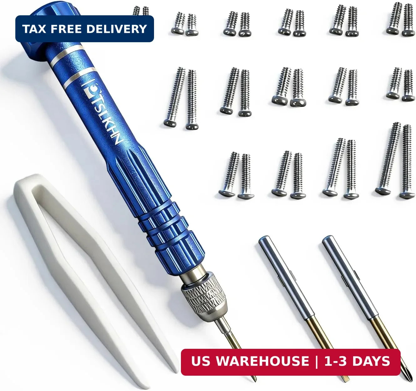 PTSLKHN Eye Glass Repairing Kit, S2 Steel Screwdriver with 15 Types of Screws, P