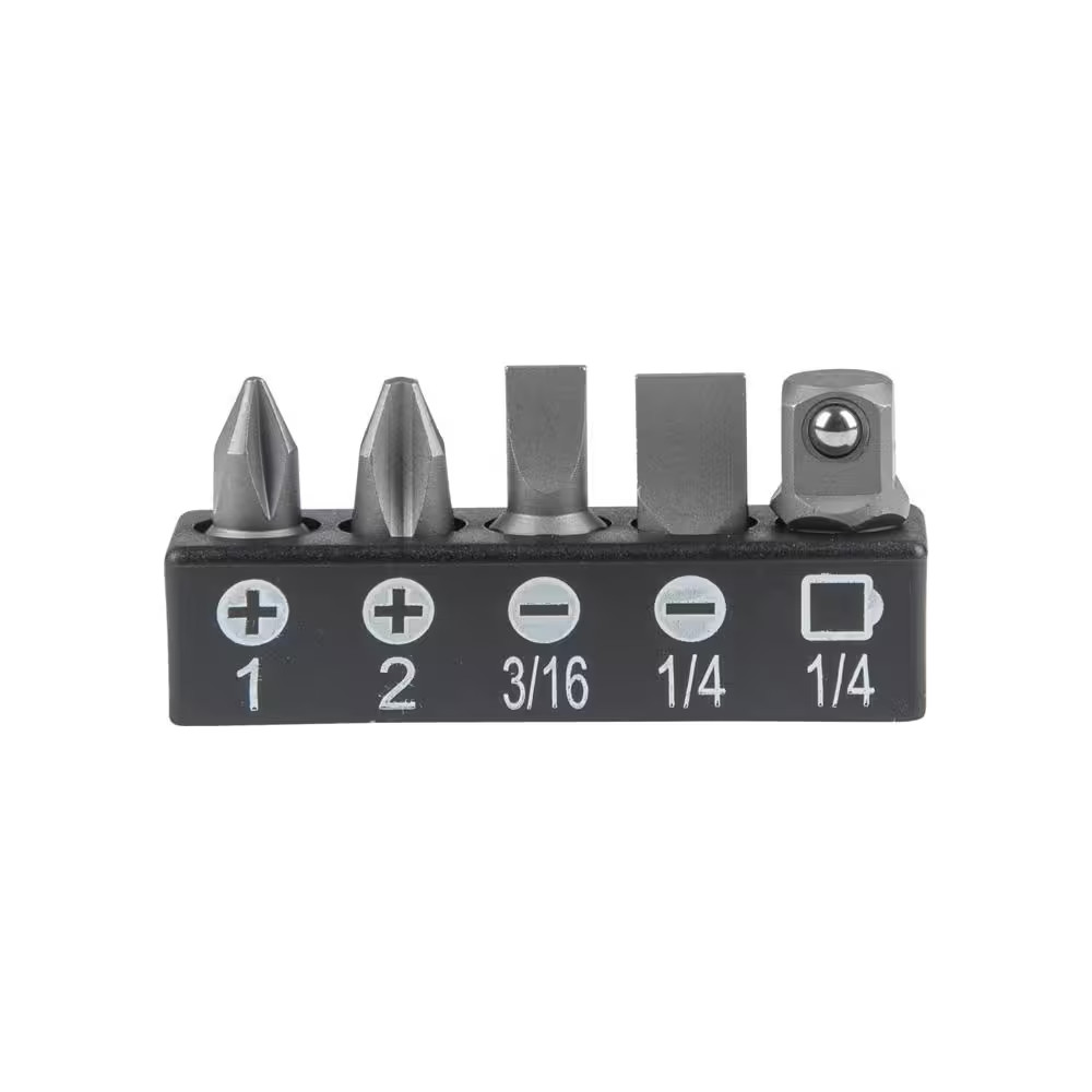 1/4 In. Drive Electrician’S Mini Ratchet with Screwdriver Bits and Adapter