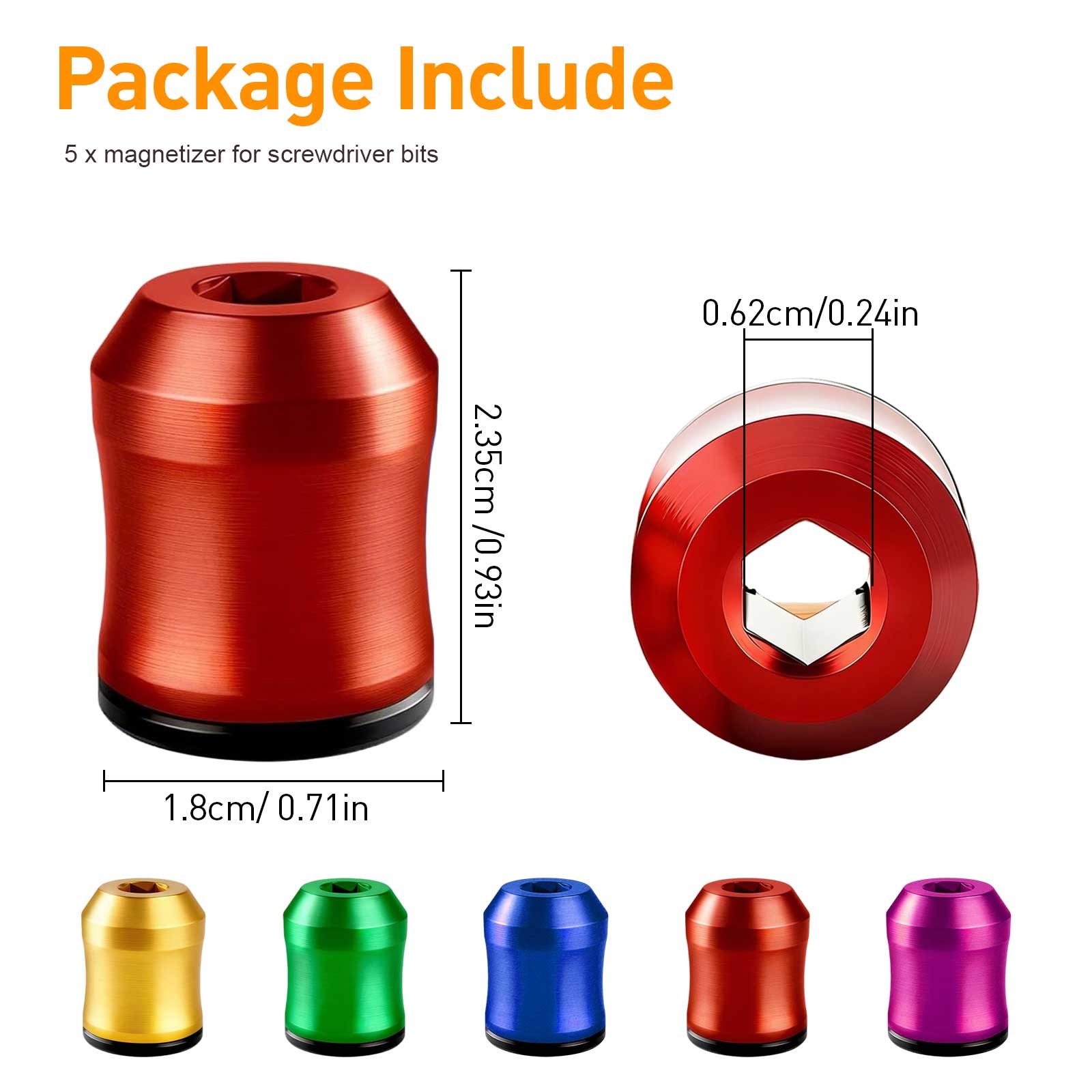 5Pcs Strong Magnetic Screw Ring Universal 1/4″ Hex Shank Screw Holder for Drill