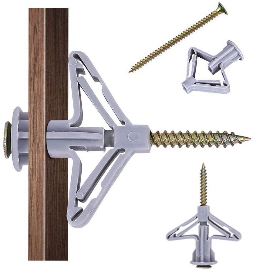 100pcs Self-Drilling Drywall Anchor Kit – Hollow Wall Anchors with Screws N742