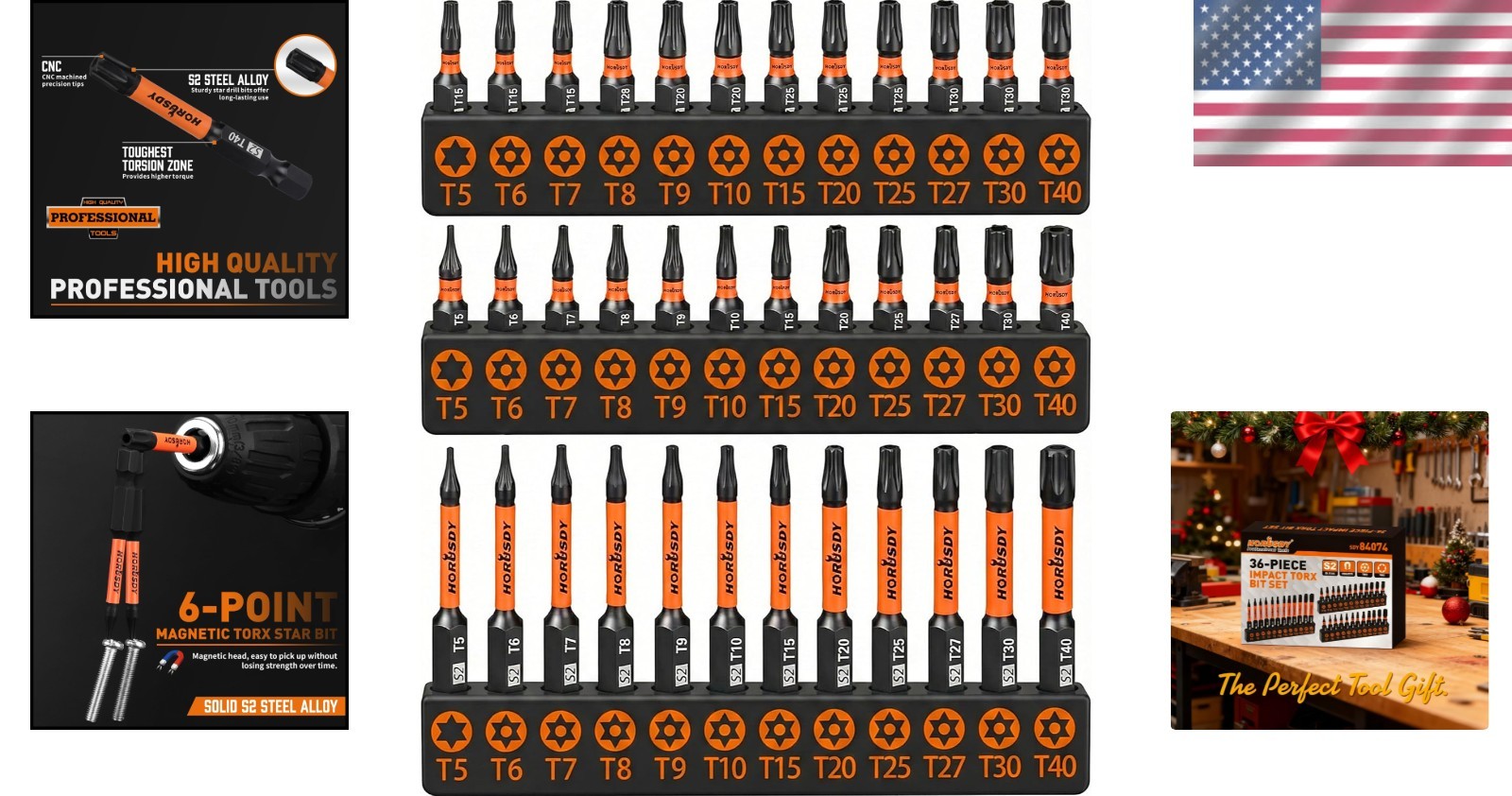 Ultimate 36-Piece Tamper-Proof Torx Bit Set with Magnetic Tips & Holder