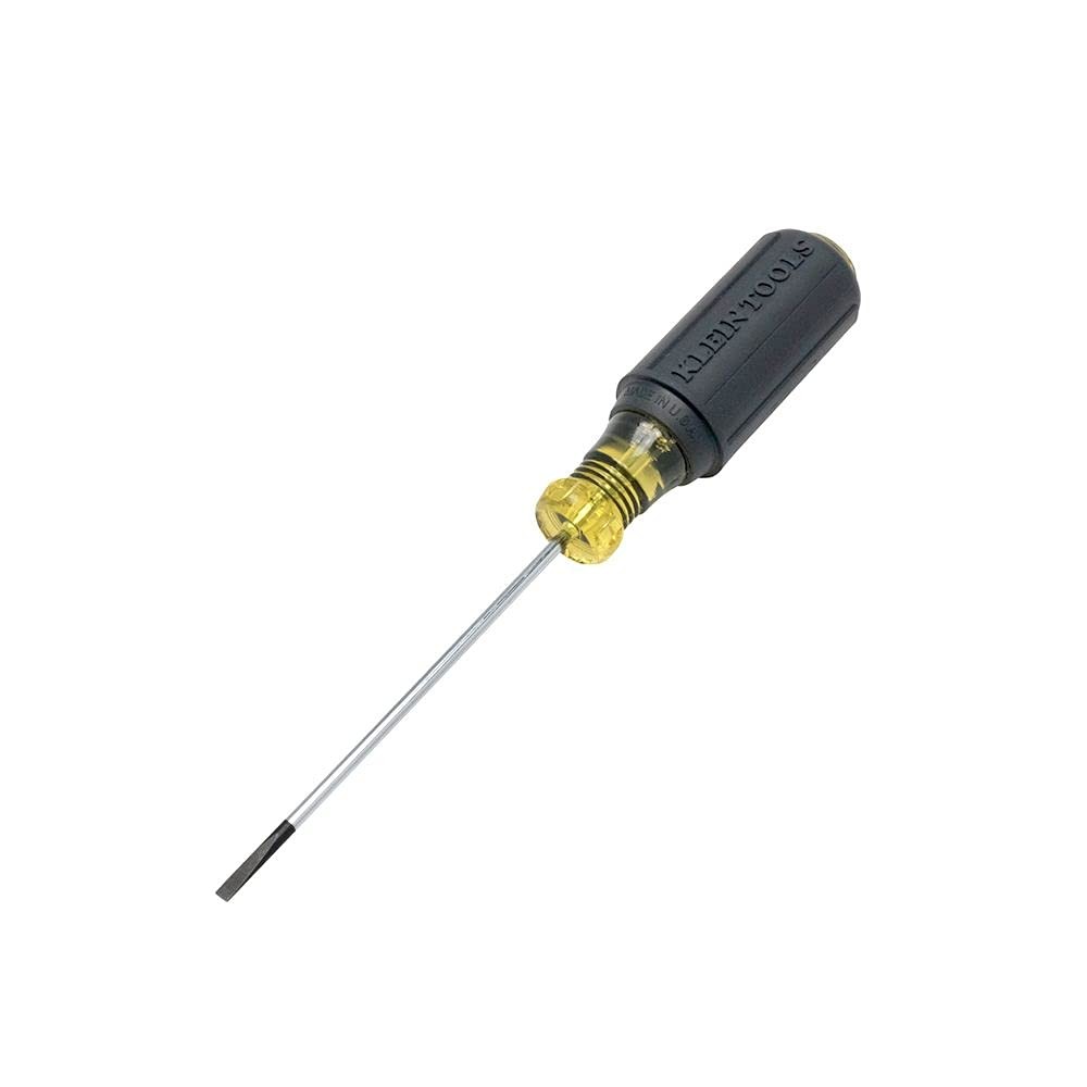 Klein Tools 612-4 Screwdriver, Made in USA, Flat 1 Count (Pack of 1), Black