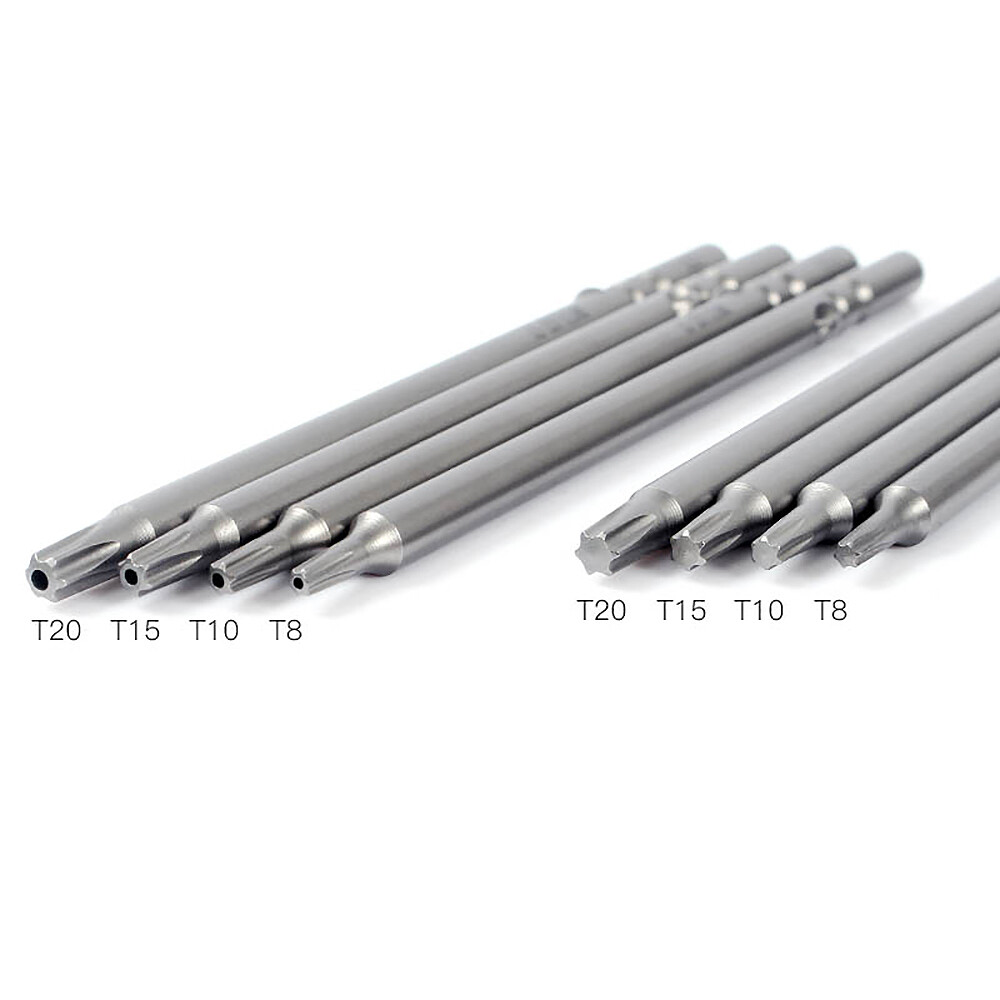 5 Pcs Hexagonal Plum Head Magnetism Screwdriver Bits Solid/With Centre Hole