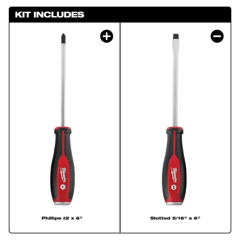 Demo Screwdriver Drivers With Steel Caps (2-piece) | Milwaukee Demolition Set