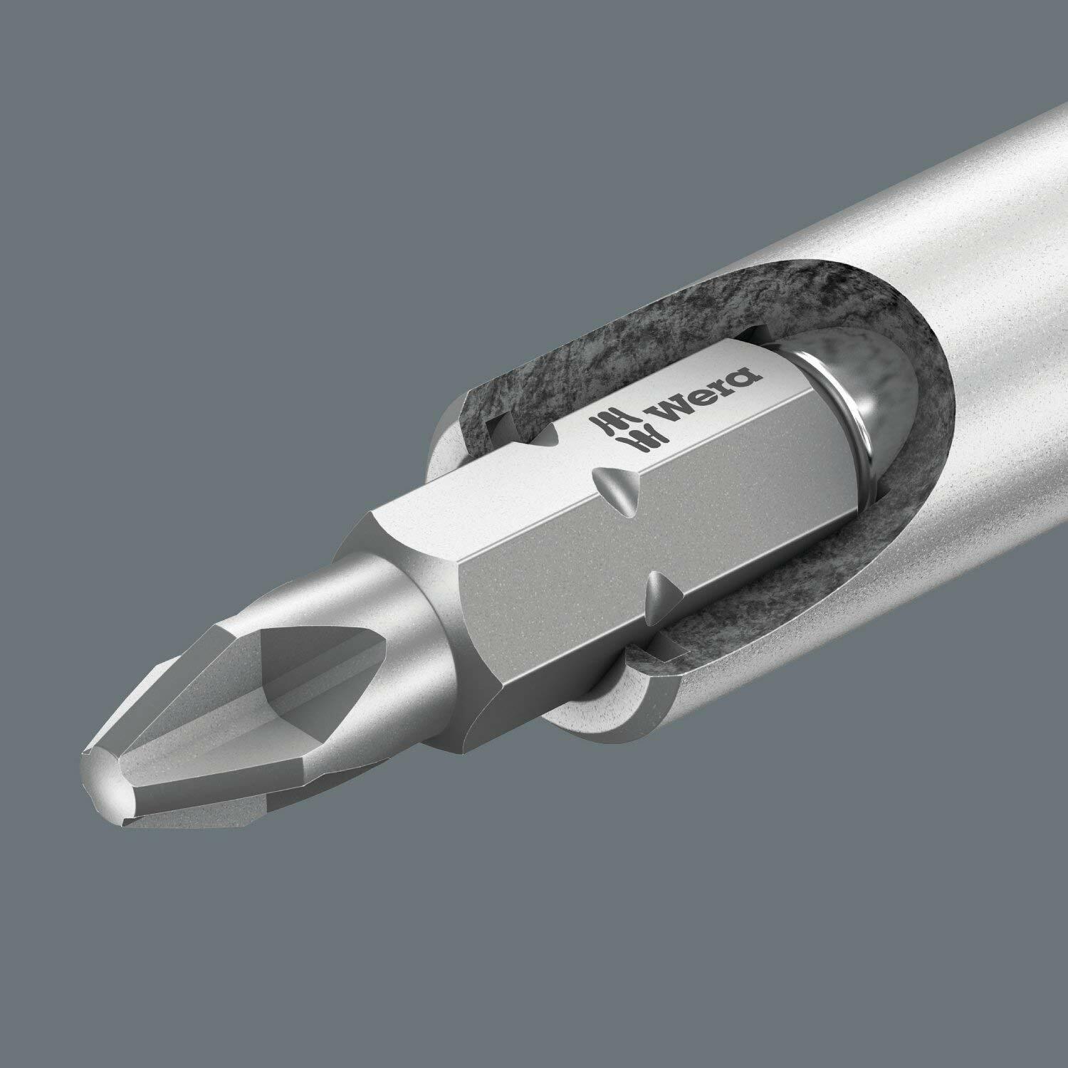 Wera 05051005001 Bitholding Screwdriver with Retaining Ring 1/4 x 120mm