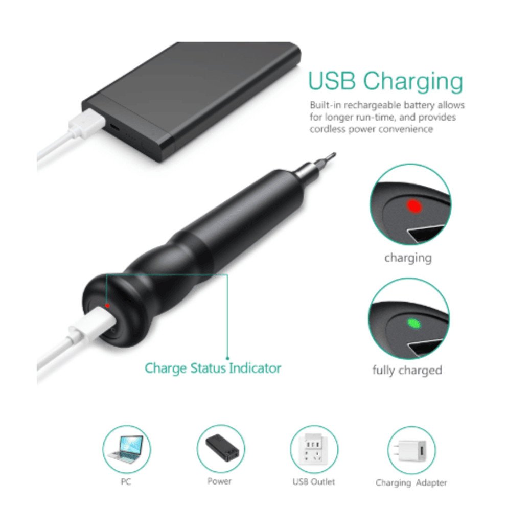 Precision Electric Screwdriver, 21 in 1 Portable with 18 S2 Bits, Mini Cordless