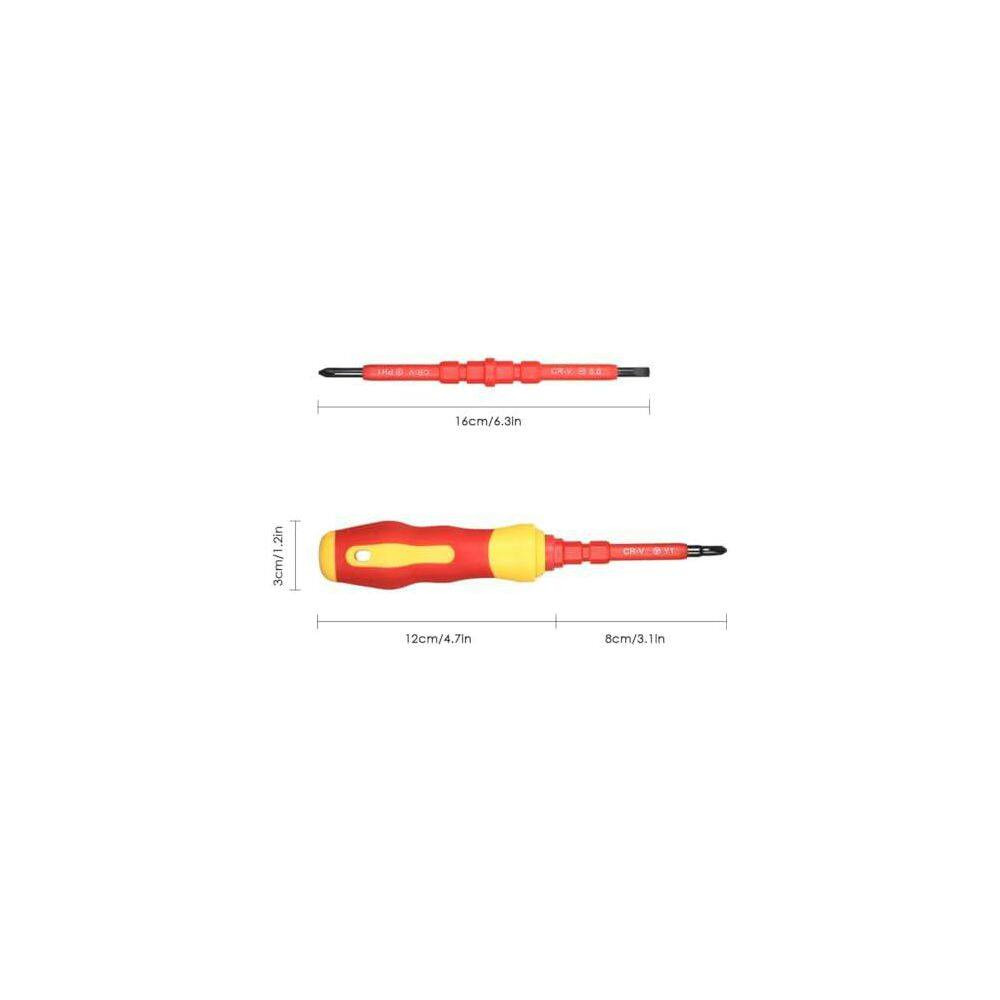 14 In. Shank 40 Bit Red Insulated Magnetic Screwdriver Set Multifunctional Inter