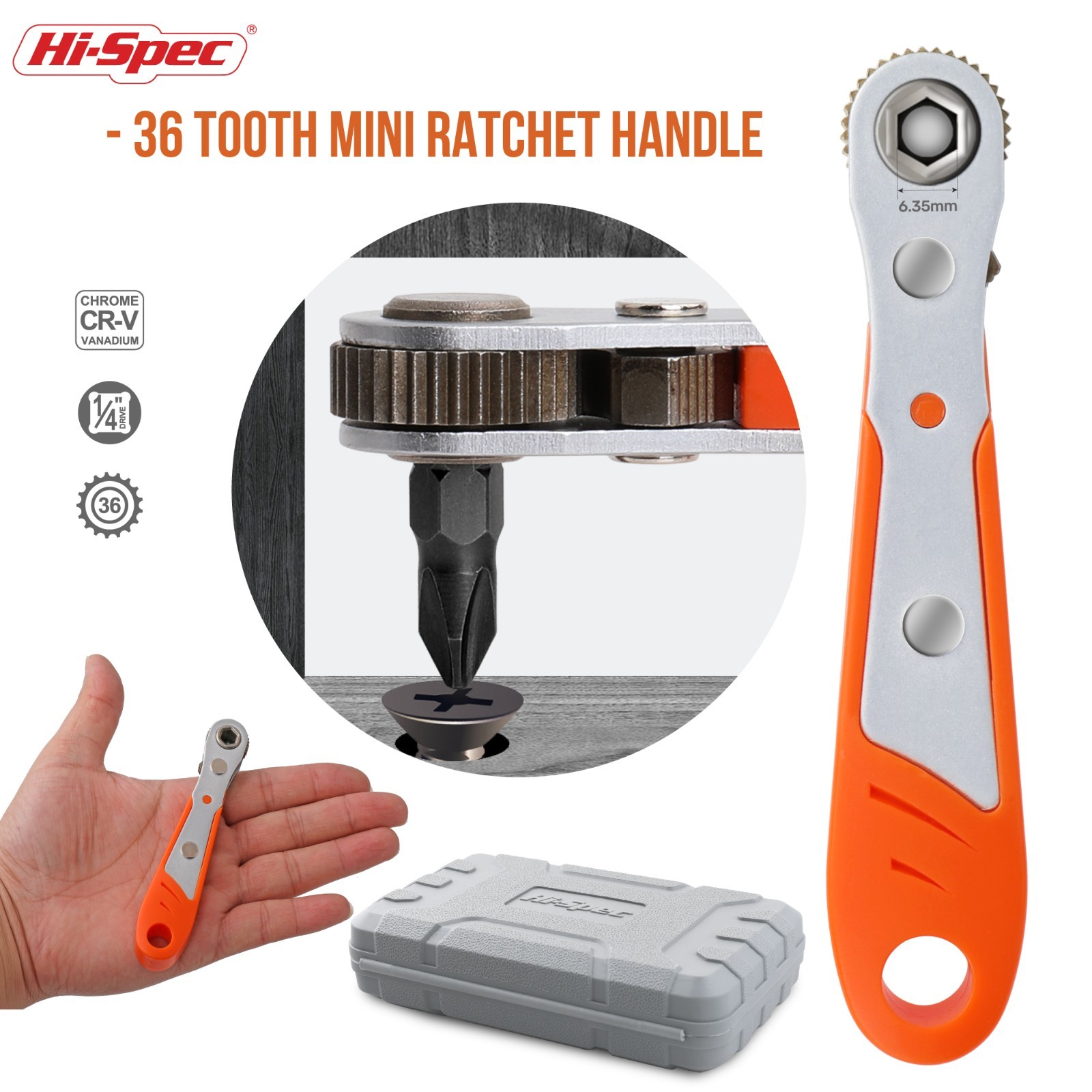 Hi-Spec 68pc Long Extended Screw Driver Bits and Mini Ratchet Wrench Handle Set.