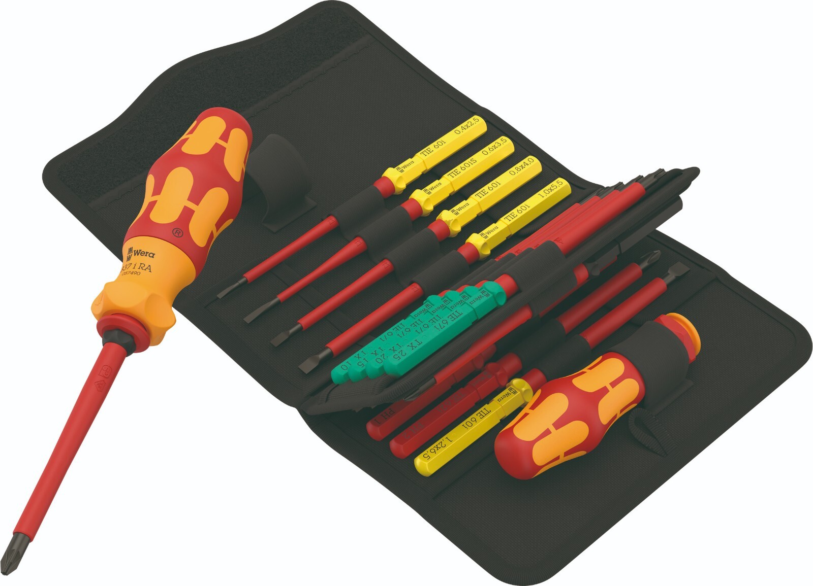 Wera Kraftform Kompakt VDE 17 RA 1 Ratcheting Screwdriver Set Metric 05006618001