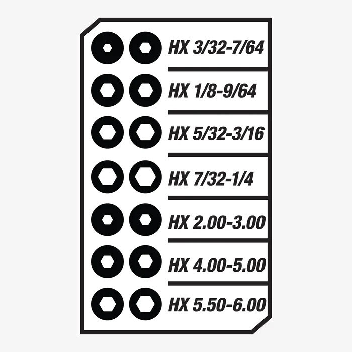 Megapro Hex Screwdriver Replacement Bit Set SAE 3/32″ – 1/4″ Metric 3-6mm 151HX