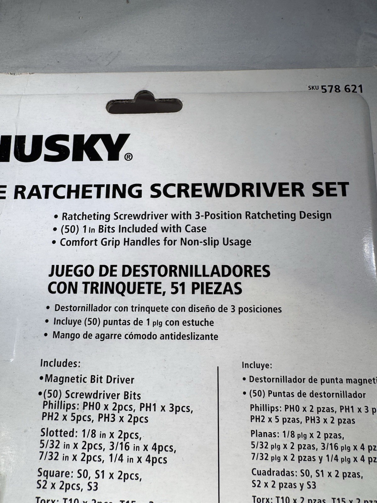 Husky 51-Piece Ratcheting Screwdriver Set Reversible Comfort Grip 578 621