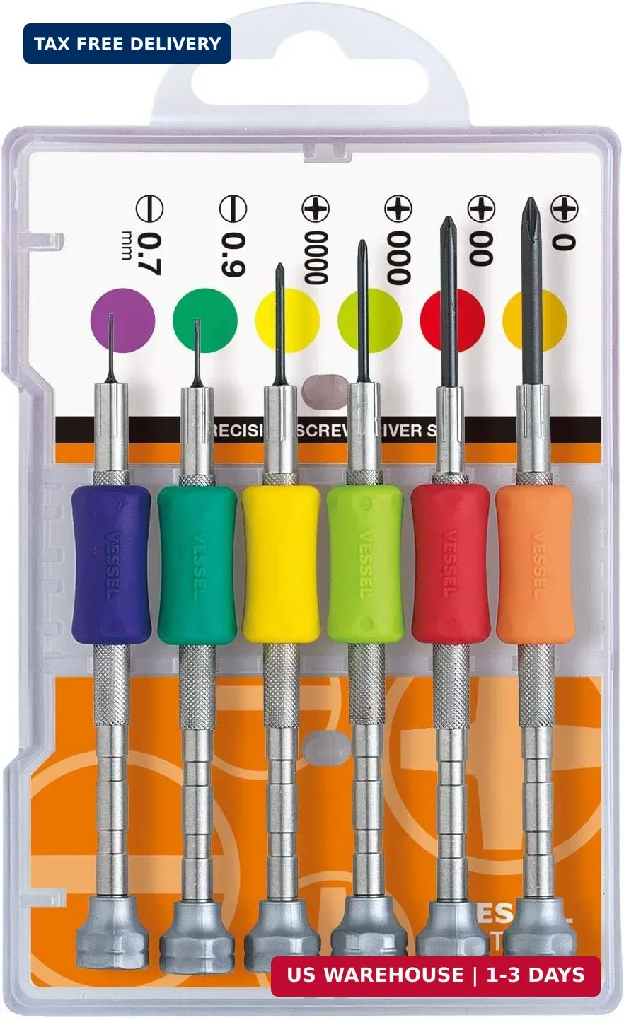 Vessel Precision Screwdriver Set TD-56S / +0, 00, 000, 0000, -0.7, -0.9