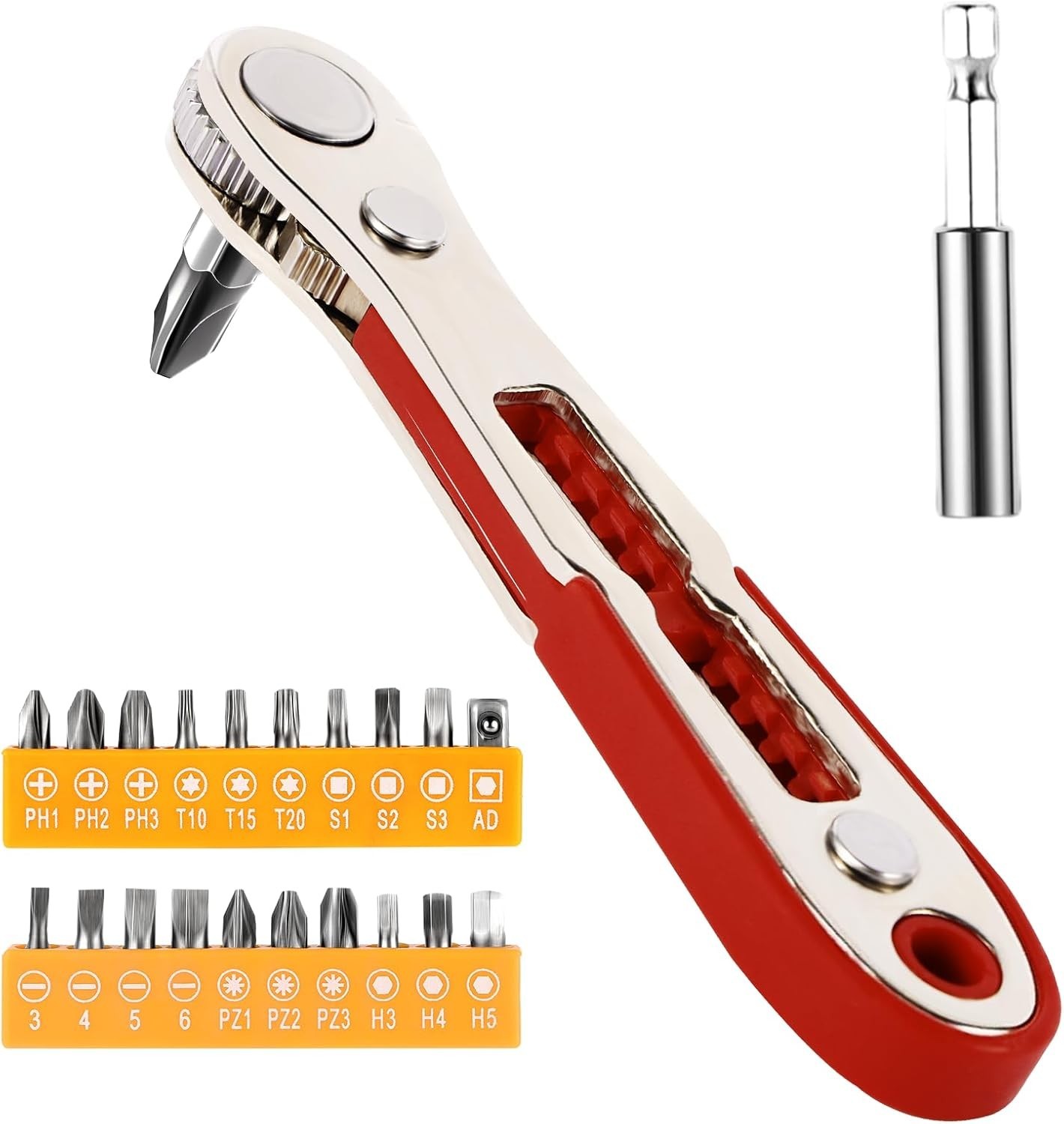 22-in-1 Magnetic Ratchet Screwdriver Set w/Reversible Wrench & Bits | Compact…