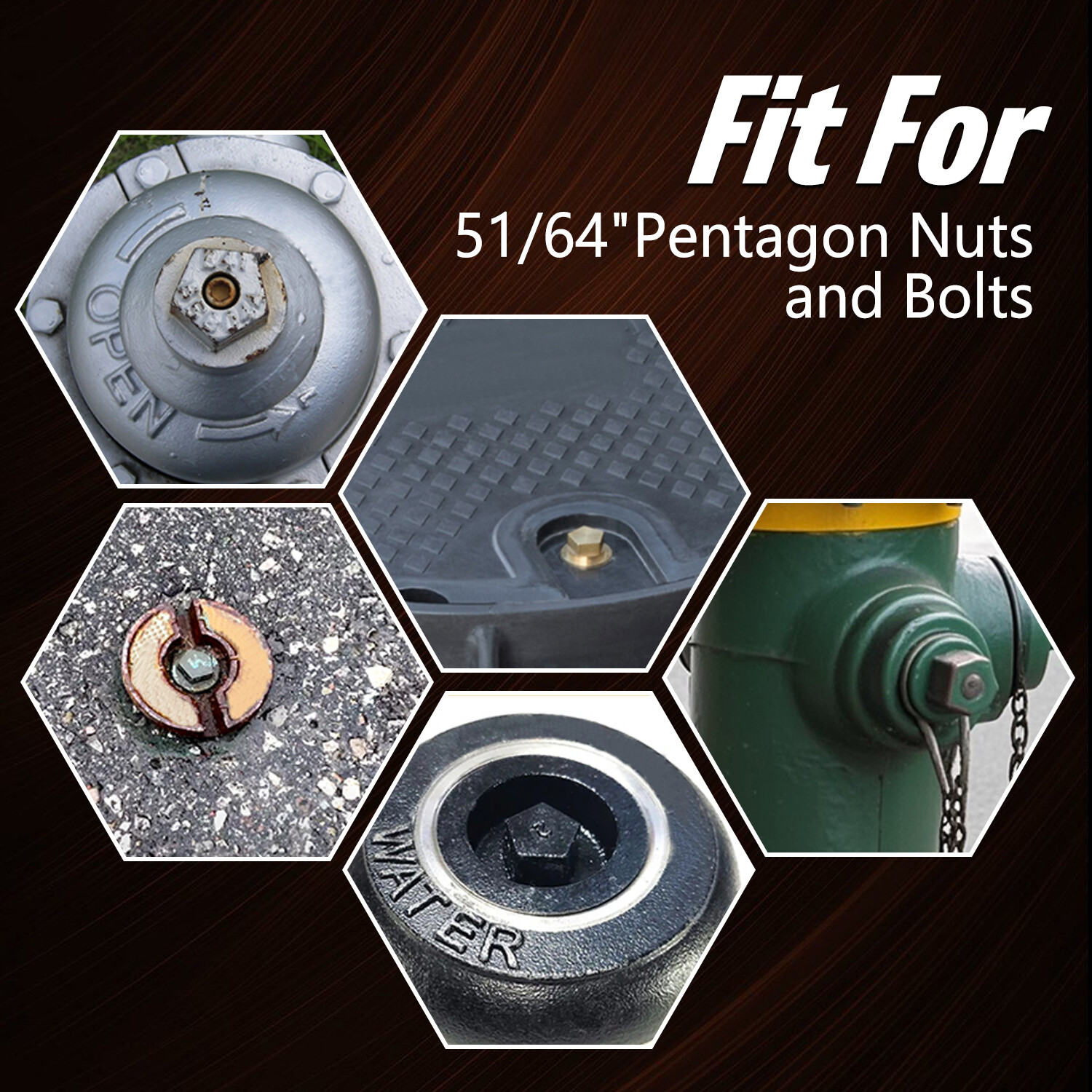 51/64″ 5-Point 3/8″ Drive Utility Impact Socket for Fire Hydrant 5-Point Nuts