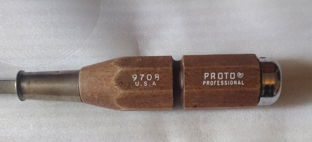 Proto 9708 Slotted Professional Screwdriver Wood Handle 14-3/4″ L 3/8″ Tip