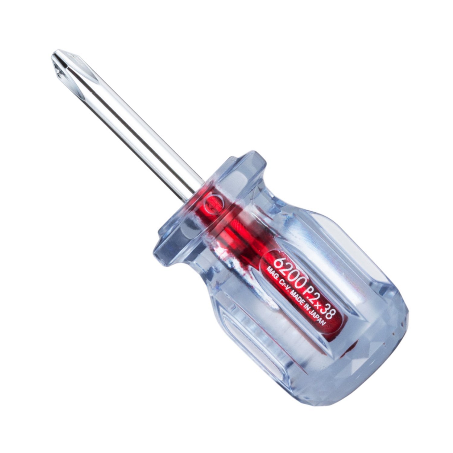 VESSEL CRYSTALINE Screwdriver Stubby Type -6,+1,2 38mm No.6200 made in Japan