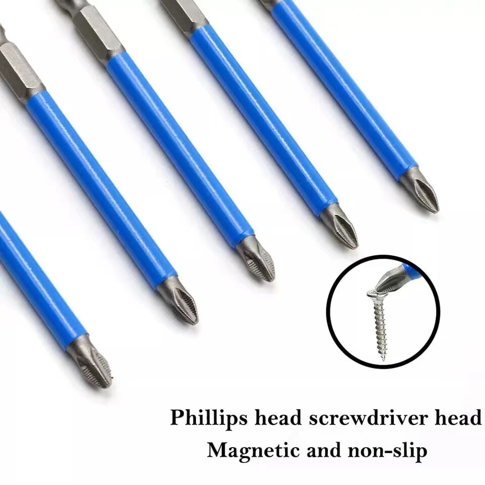 7Pcs PH2 Screwdriver Head Drill Bit Hex Shank Magnetic Non-Slip Electric Tools