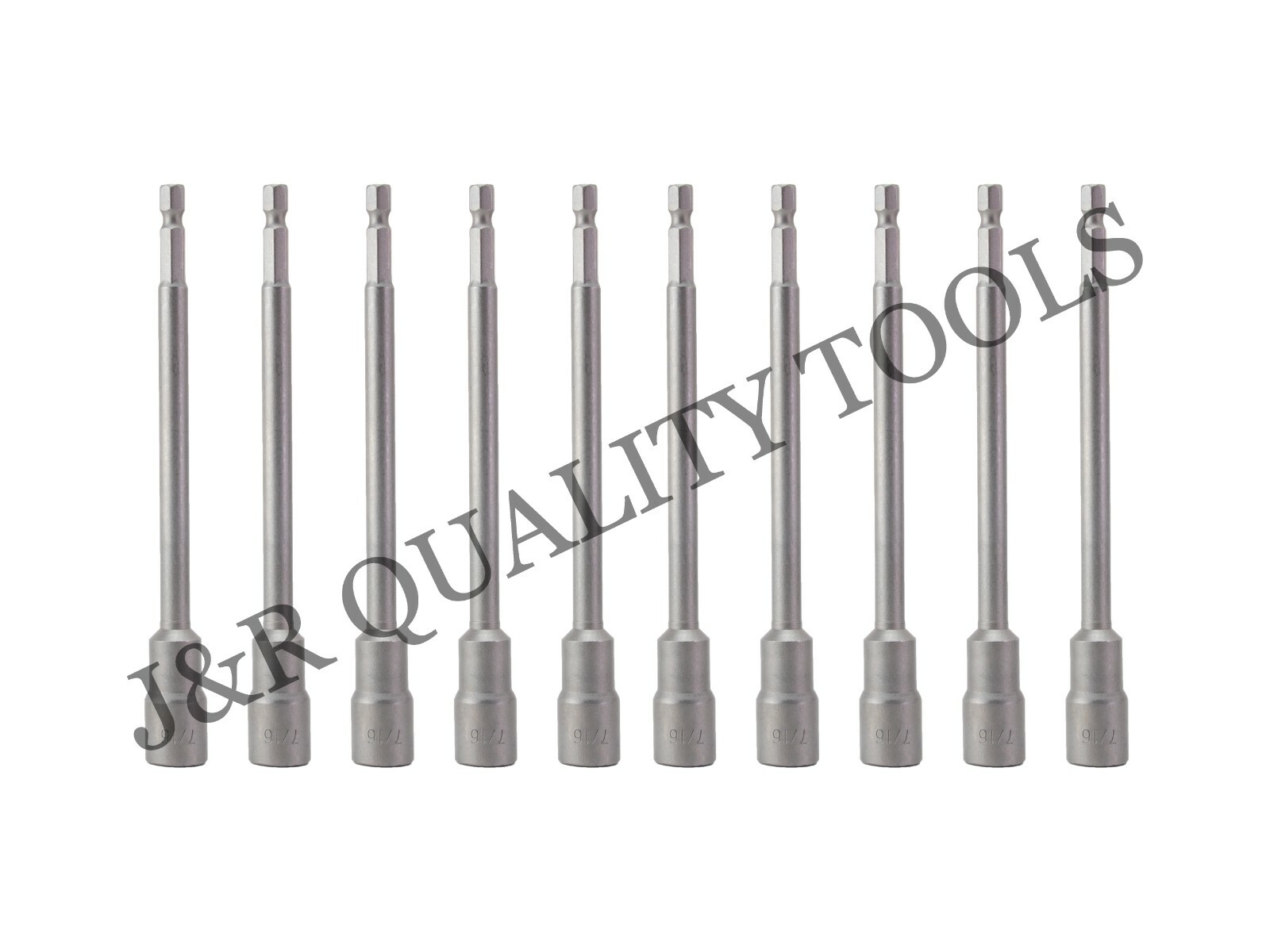VCT 10pc 6″ Long Hex Shank Quick Magnetic Nut Setter Driver 7/16″