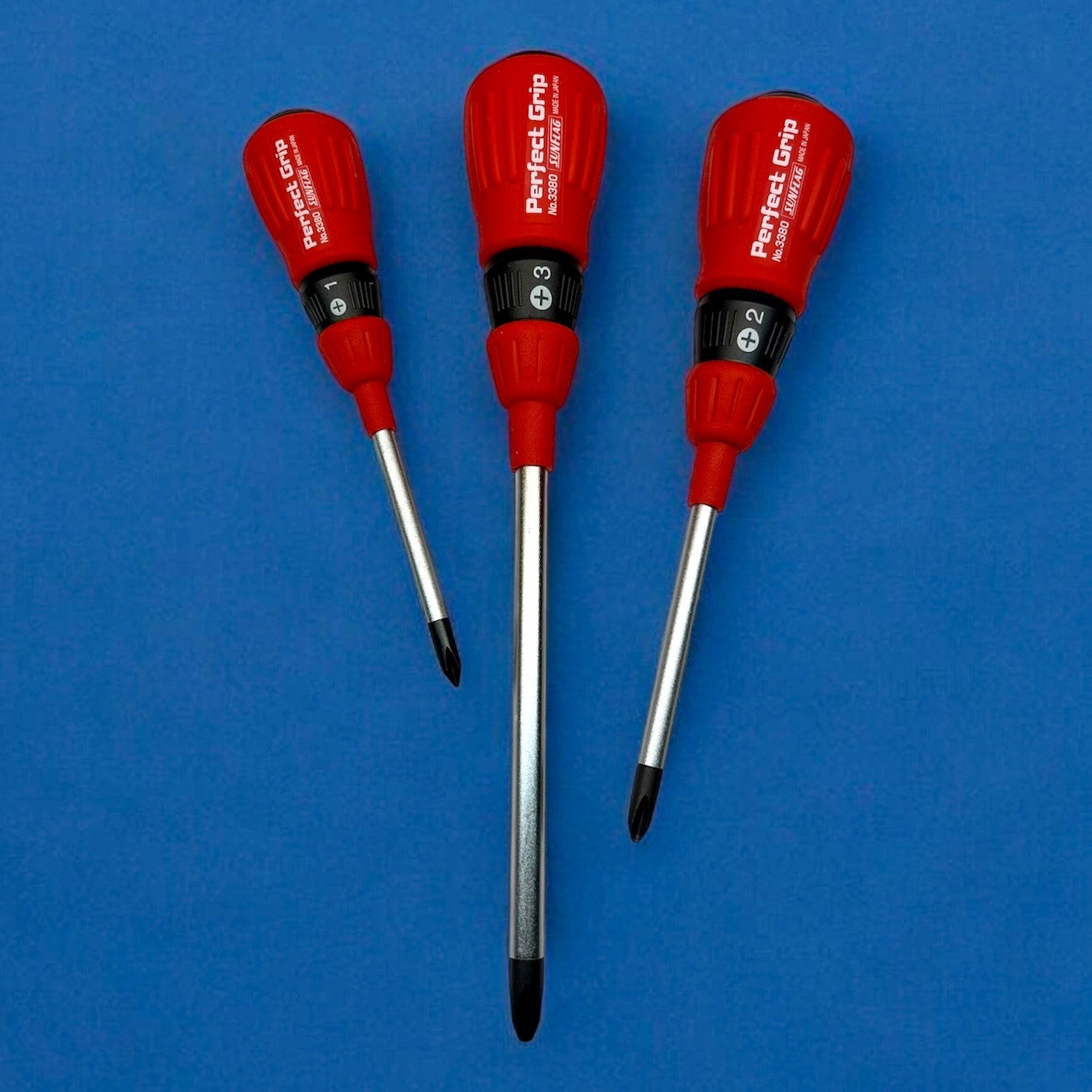 Sunflag 3380 3-pc Screwdriver set | Made in Japan | USA seller | Perfect Grip