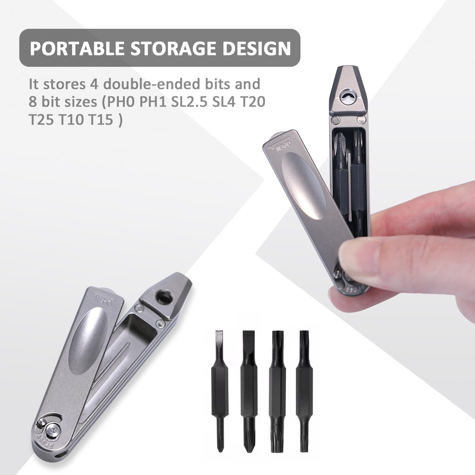 Titanium Small EDC Pocket Screwdriver,Portable 8 in 1 Mini Precision Screwdri…