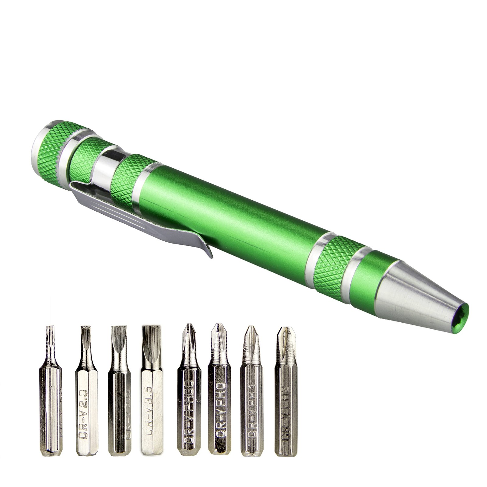 SWATOM 8 in 1 Mini Screwdriver Set Small Screwdrivers Pen Magnetic Green