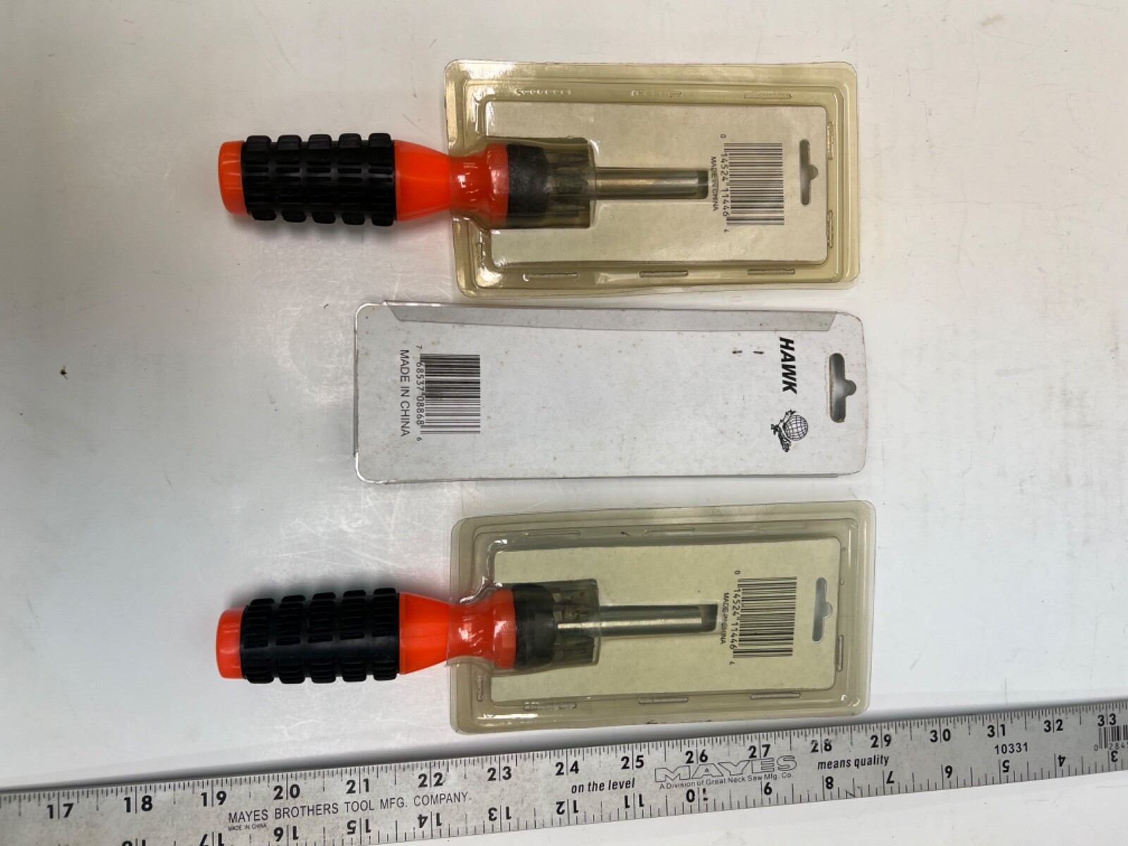 2 champion 6 in 1 screwdriver with cushion grip & 1 hawk magnet 8lb pick up tool