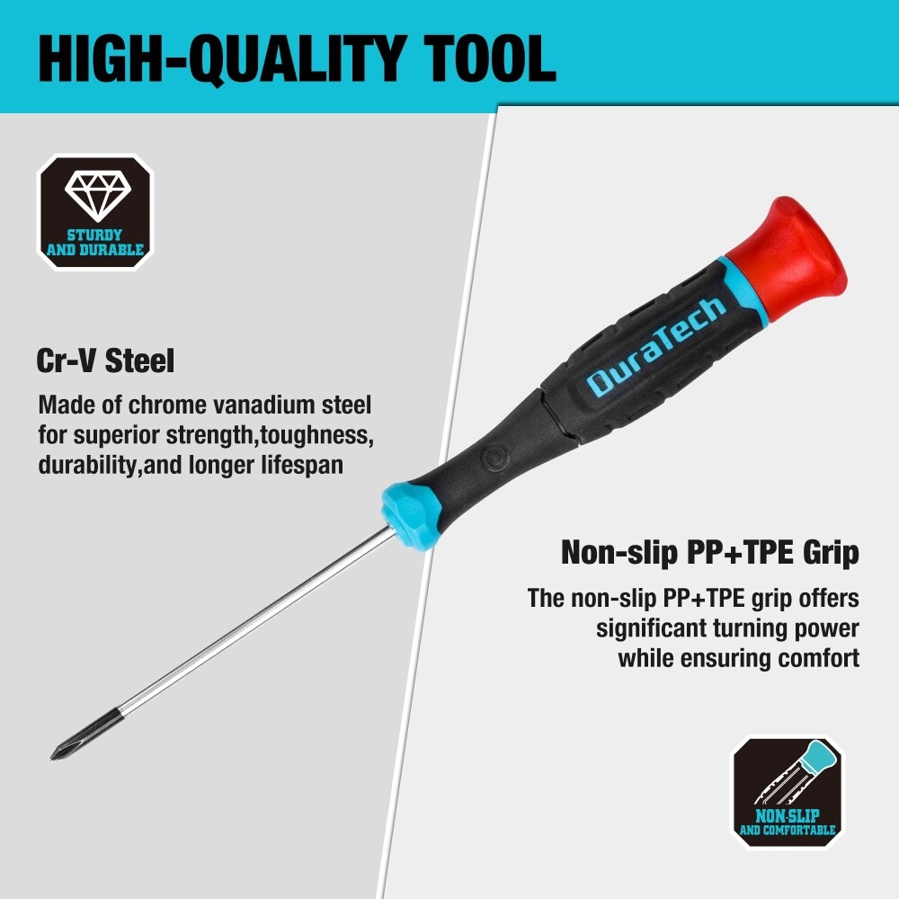 DURATECH Precision Magnetic Small Screwdriver Set 10 PCS Cr-V Steel for Phones