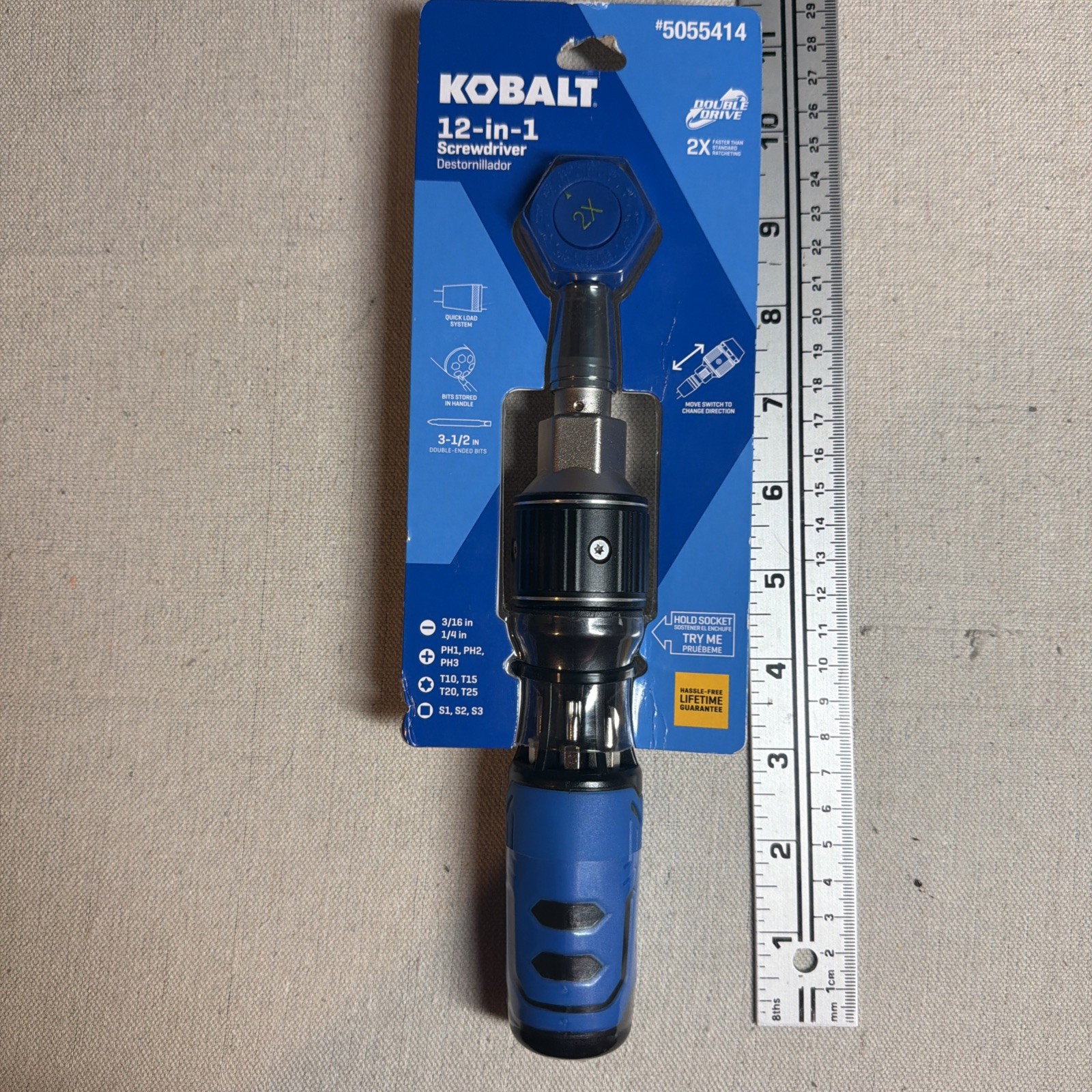 Kobalt 12-in-1 Double Drive Ratcheting Screwdriver #5055414 New Sealed Multi Bit