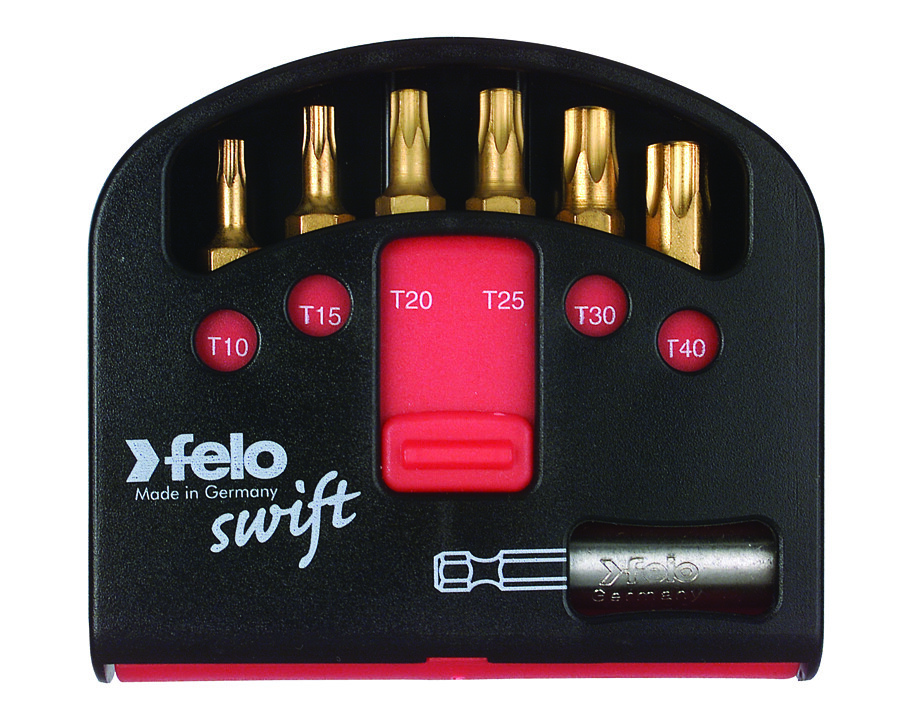 Felo 51389 Swift Torx Box Set, 6 Pc., TiN T10-T40 Magnetholder, Made In Germany