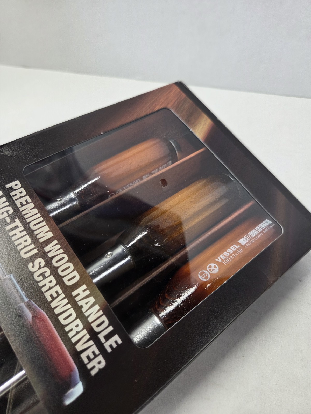 VESSEL 100 Phillips flat screwdriver 6-piece set Tang Thru JIS wood handle Japan