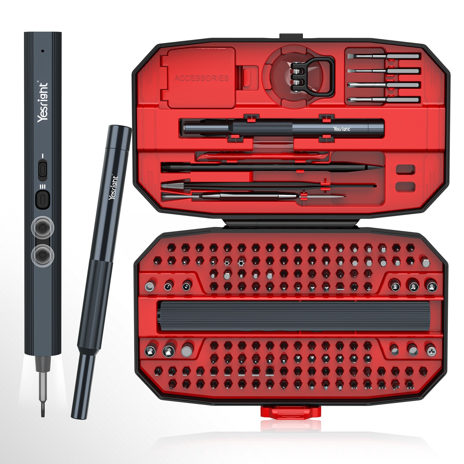 155 in 1 Mini Electric Screwdriver, Magnetic Bits, for Computer Watch Phone Fix