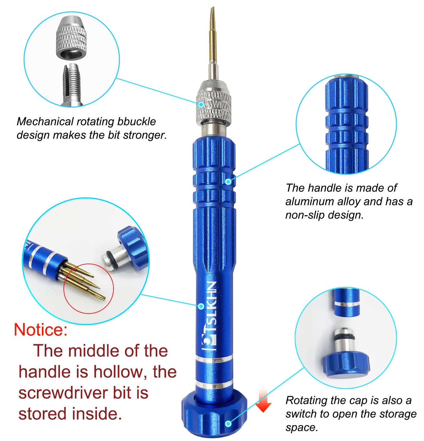 5 in 1 Magnetic Precision Screwdriver Set S2 Steel for Eyeglasses Electronics