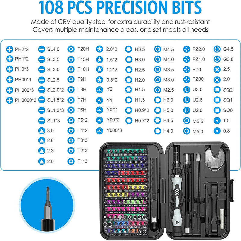 132 in 1 Precision Screwdriver Set PC Phone Computer Electronics Repair Tool Kit