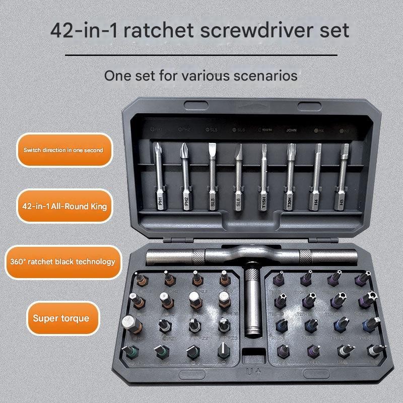 42 In 1 Multi Bit Magnetic Alloy Steel Magnetic DIY Ratchet Screwdriver Set