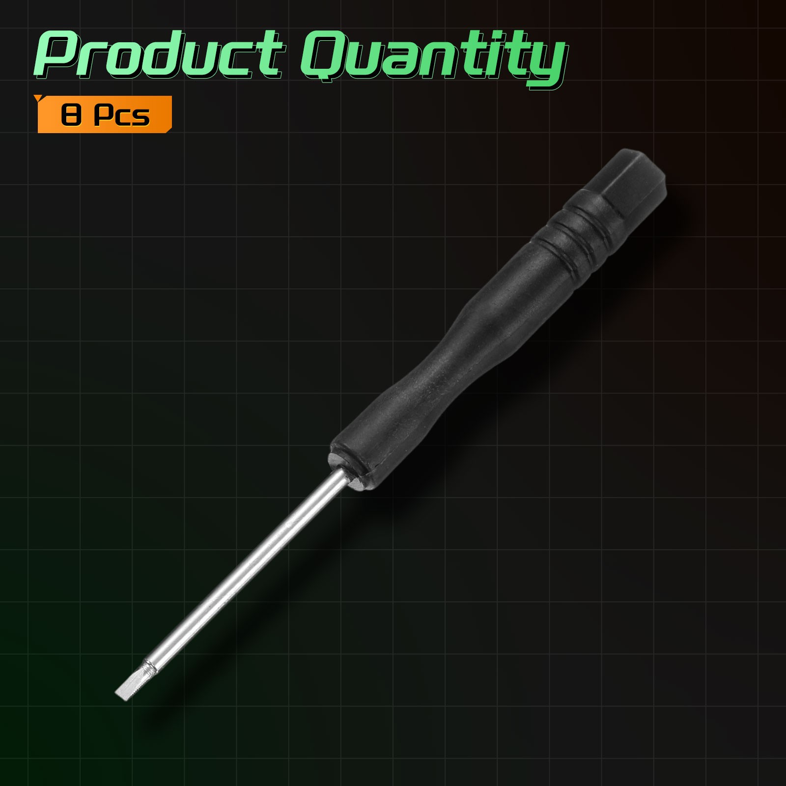 8pcs SL1.5 Mini Flat Head Screwdriver 3.07″ Screwdrivers Carbon Steel, Black