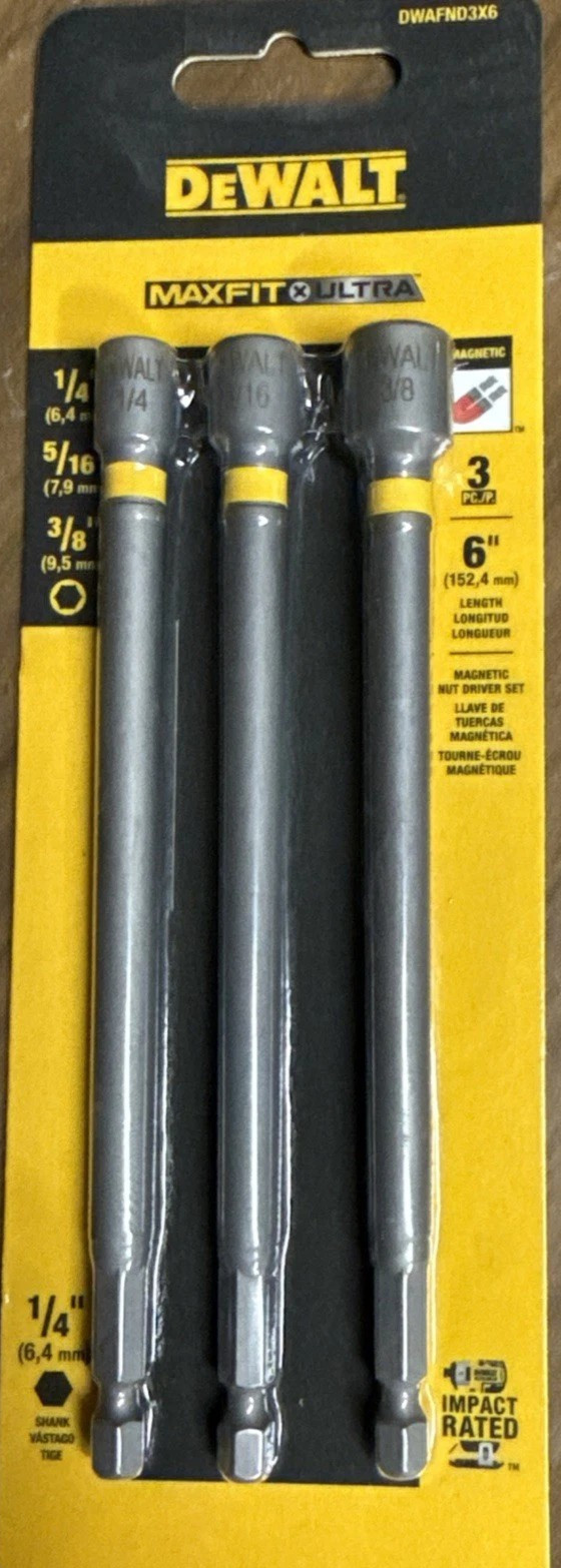 DEWALT 6-in Magnetic Nut Driver Set, 3-piece: 1/4”- 5/16”- 3/8” SB12