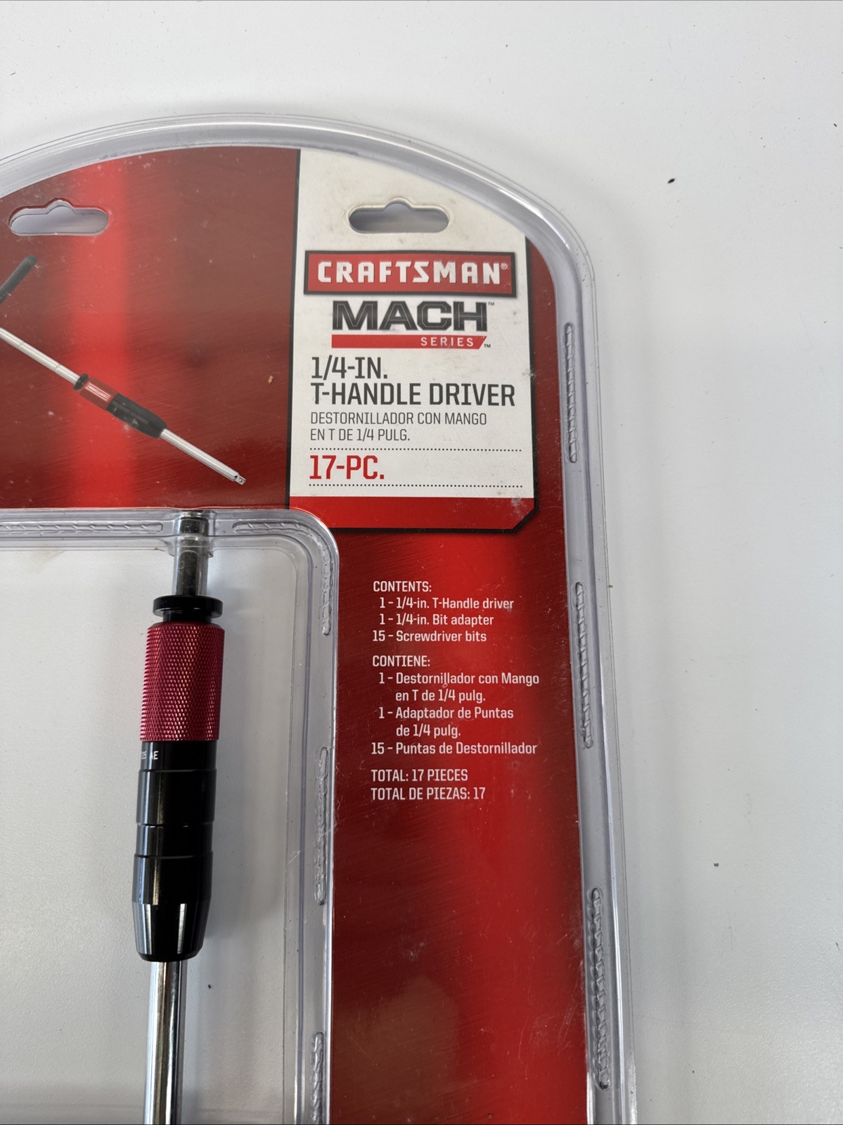 CRAFTSMAN 17 PC. T-HANDLE DRIVER + BITS SET 1/4″ DRIVE MACH SERIES 948025