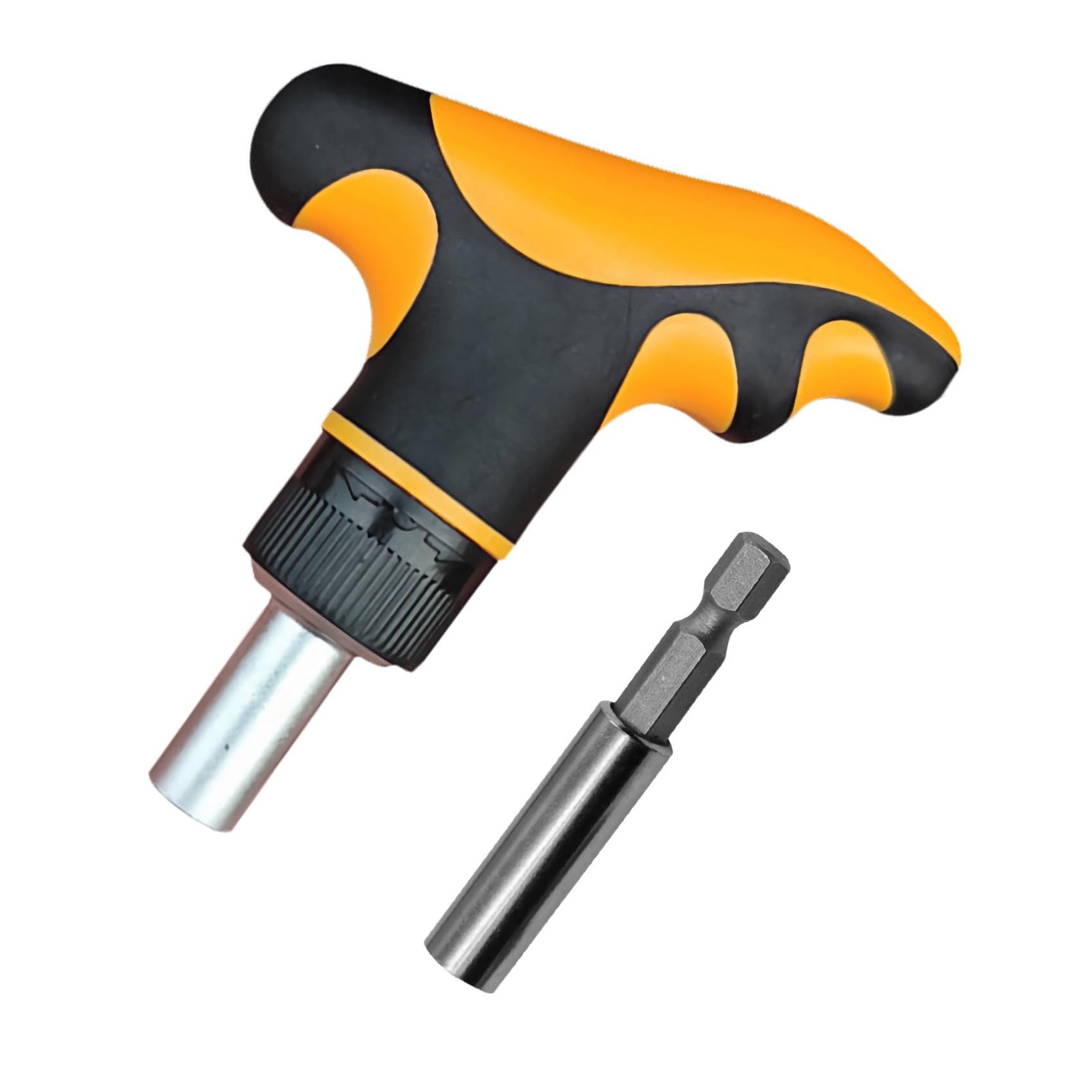 PANSHIYON T Handle Ratchet Driver,1/4” Ratcheting Bit Driver T Yellow-black