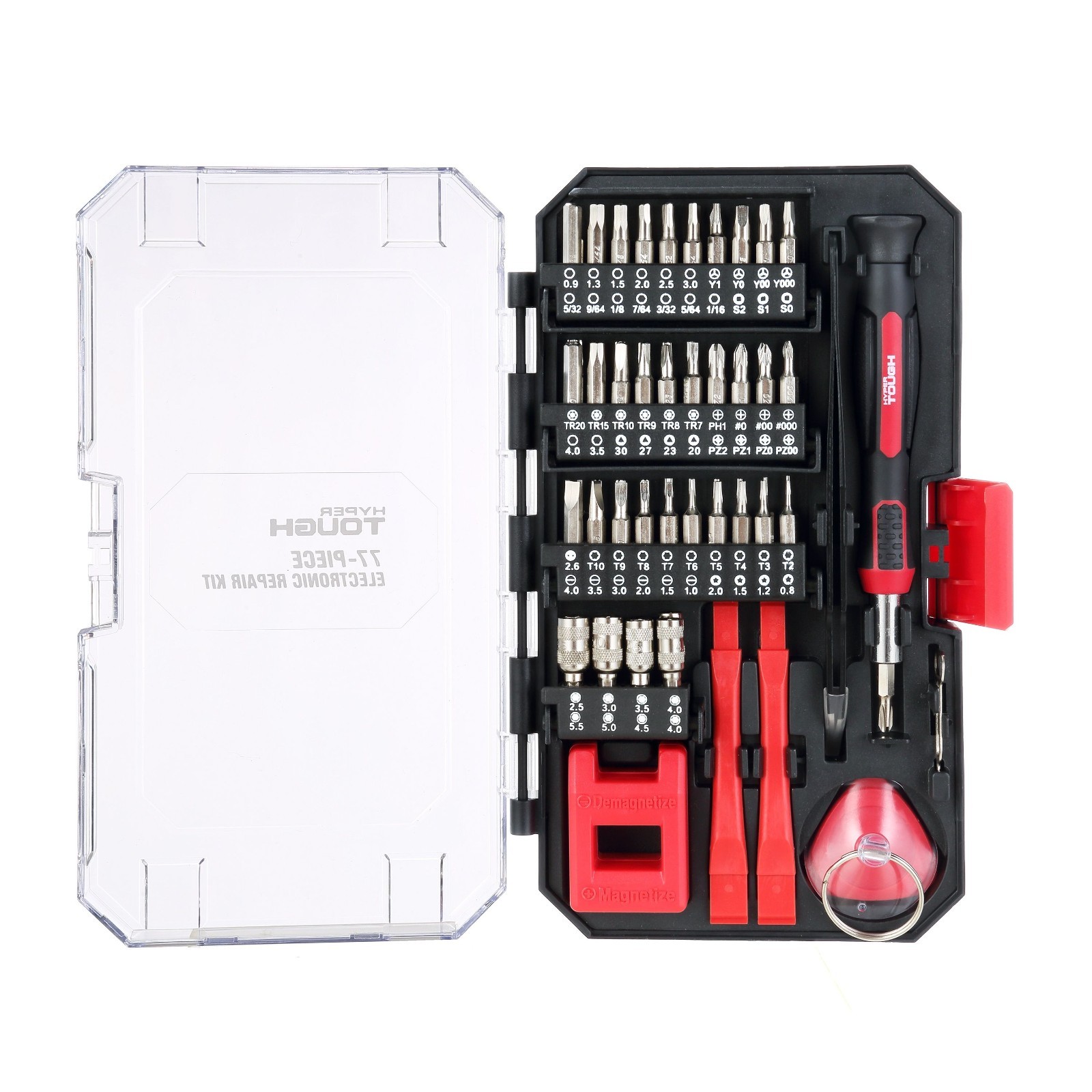 4 pack 77 Piece Precision Tool Kit with Magnetic Screwdriver, Standard Size Bits