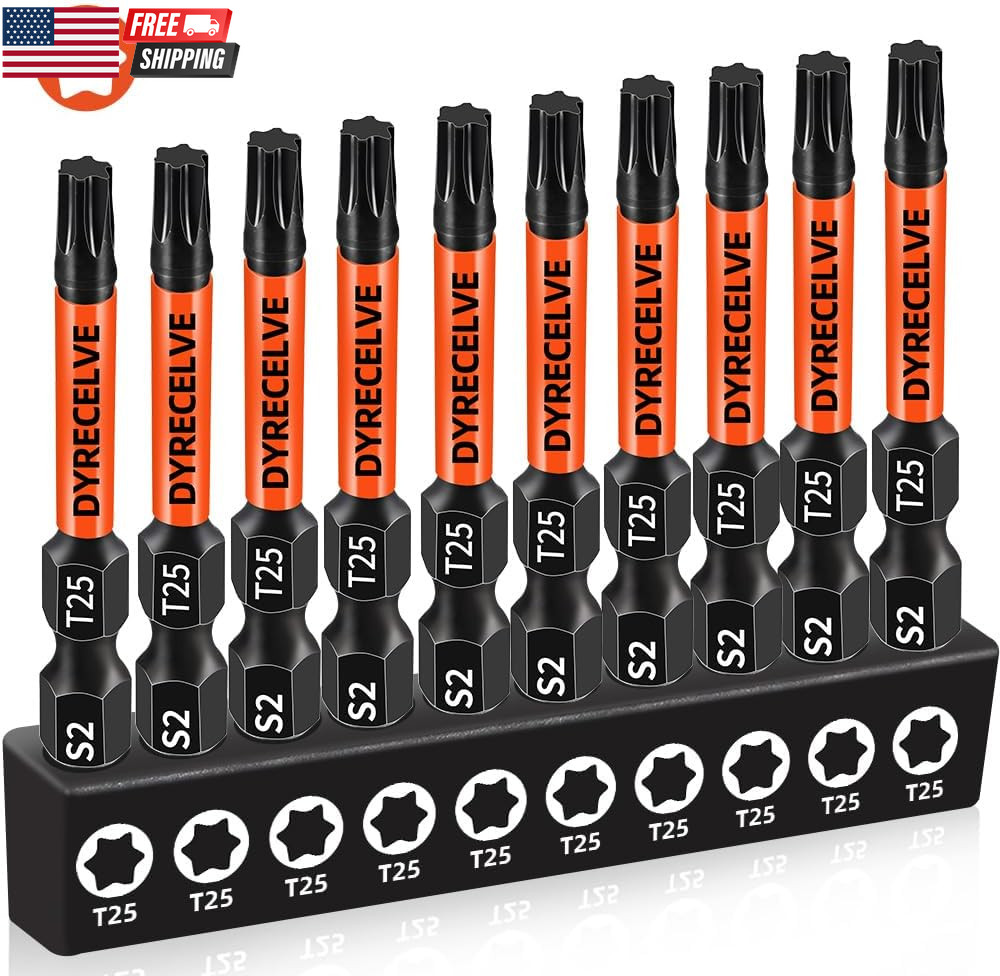 12-Pack Impact Security Torx Bit Set (T5-T40) 3-Inch Long, S2 Steel, Professiona