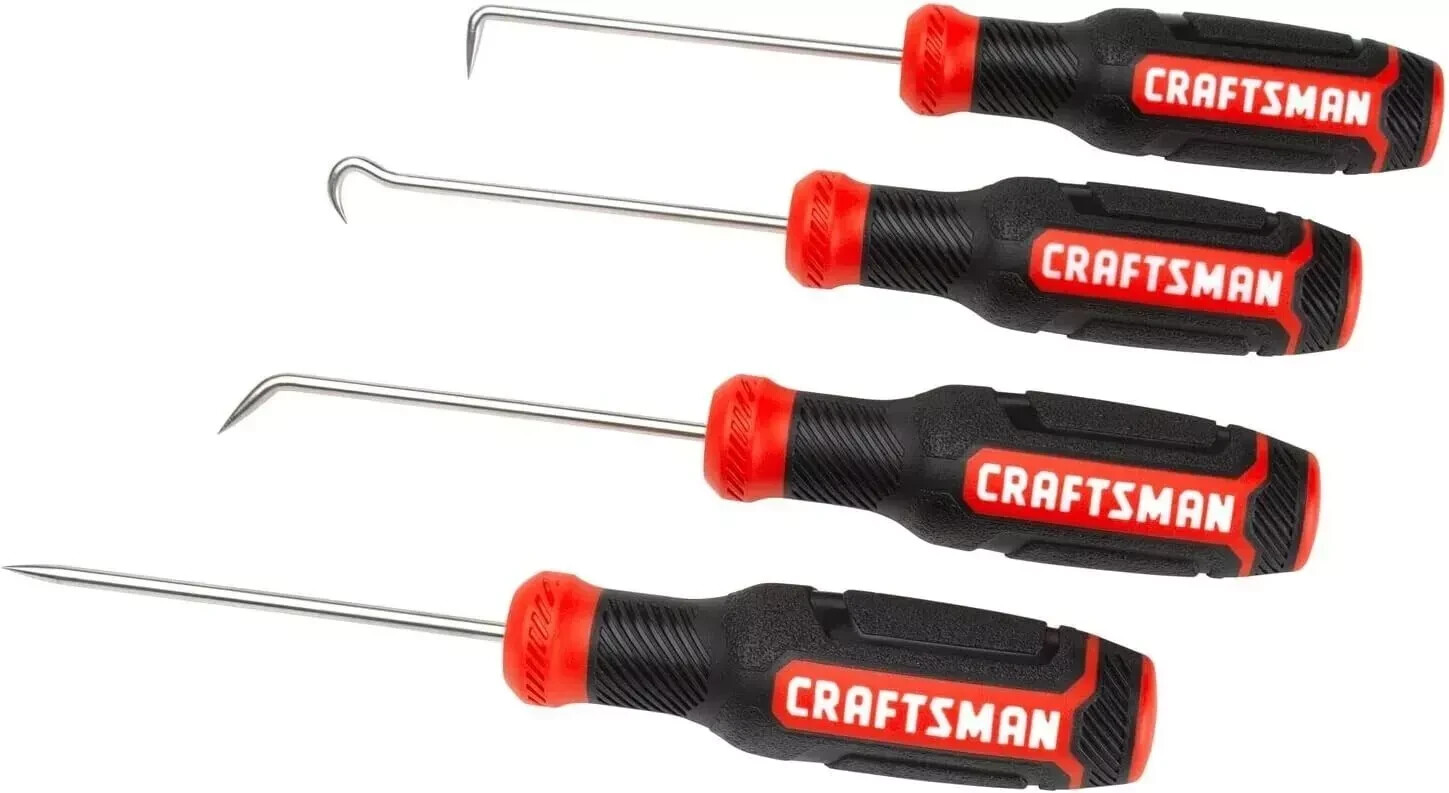 CRAFTSMAN 4 Piece Precision Steel Hook And Pick Set Grip Texture CMHT65073 – NEW