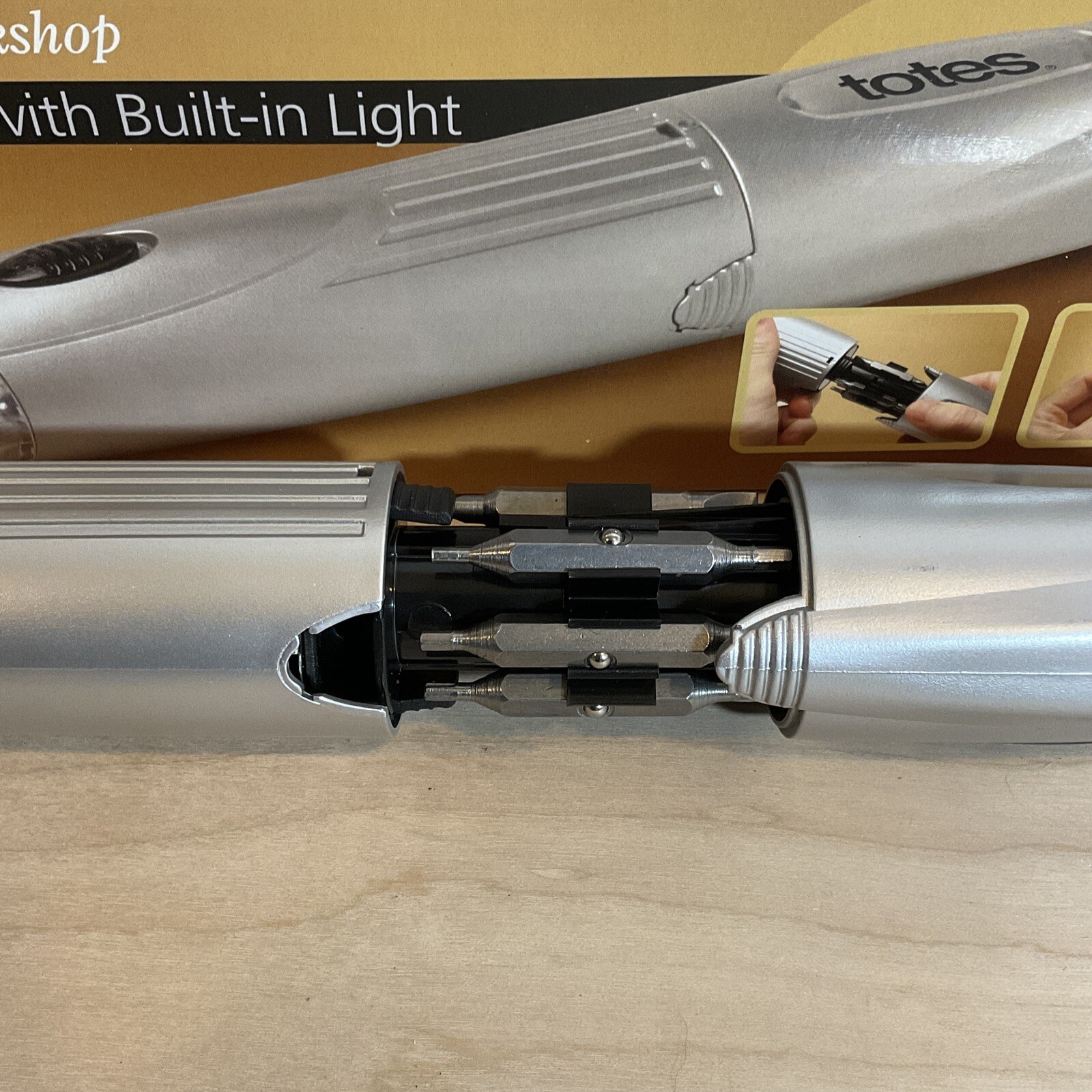 Totes Workshop 7-in-1 Screwdriver With Built-in Light (batteries NOT Included)