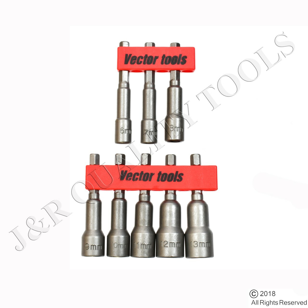 8pc METRIC MAGNETIC 2-9/16 NUT SETTER NUT DRIVER SET 6-13 MM