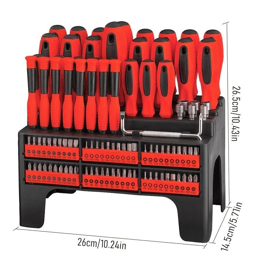 100-piece insulated magnetic screwdriver tool set with plastic stand, suitable f