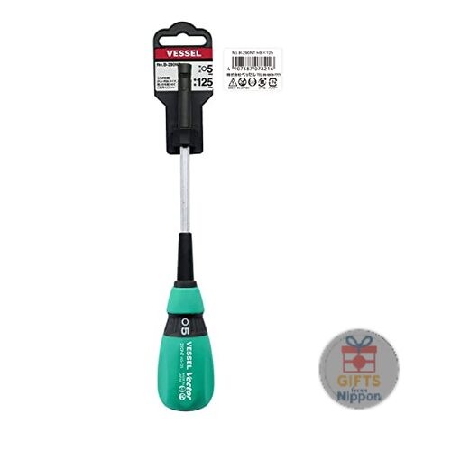 VESSEL B-290NT 5.0mm Vector Nut Driver Chrome Hex Shaft Cushion Grip New