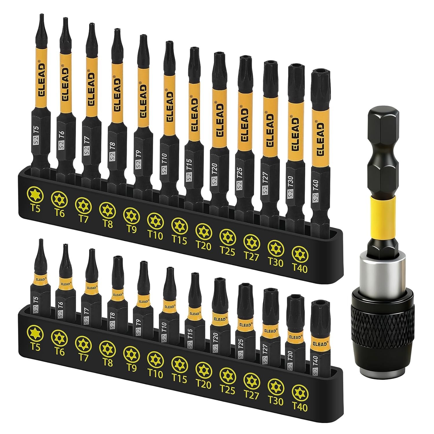 Versatile 25-Piece Torx Bits Set with Magnetic Extension for Home Improvement