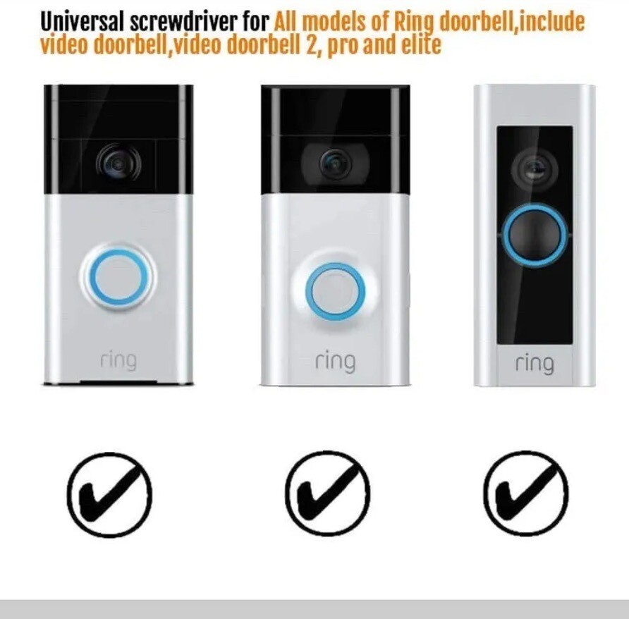 Ring Doorbell Screwdriver & 8 Screws for Battery Changing 1 2 3 4 Plus Elite Pro