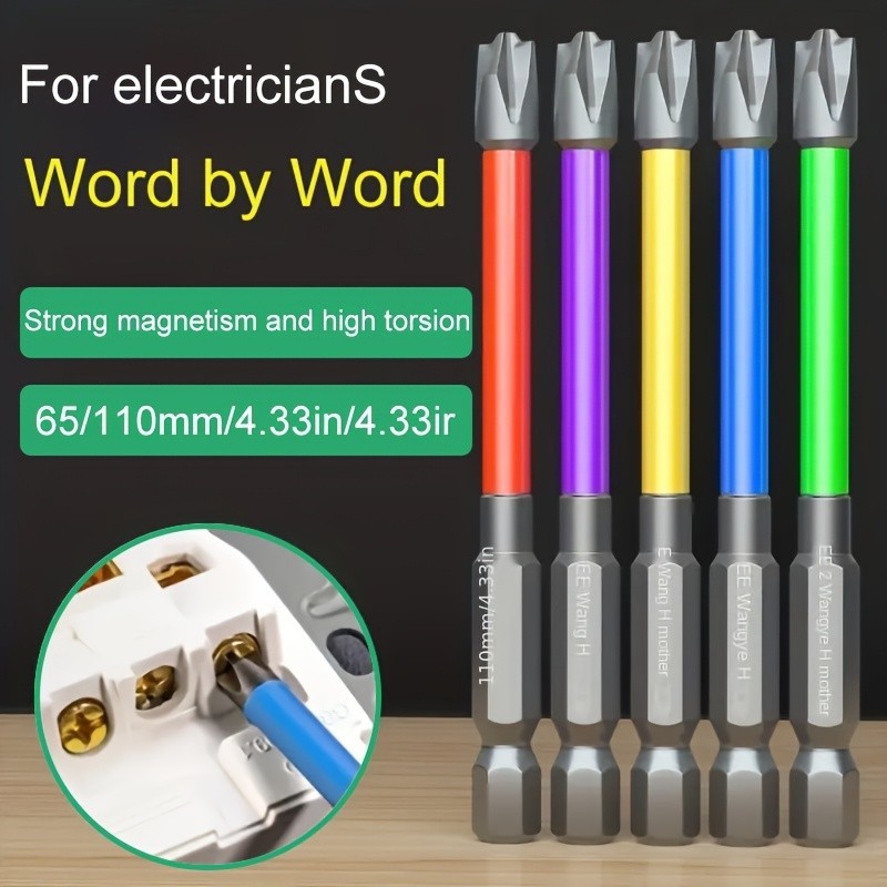 Electrician Phillips Screwdriver Bits – Magnetic S2 Steel for Electrical Repairs