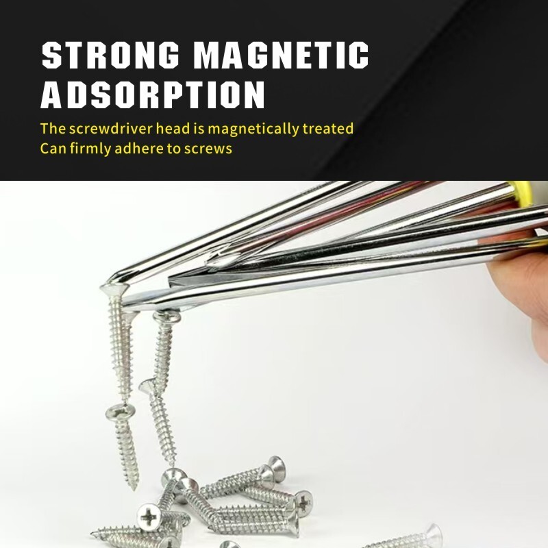 7Pcs Demolition Screwdriver Set Strong Magnetic Slotted Phillips Driver 9011